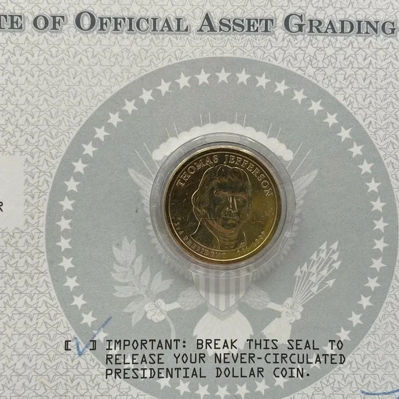 2007 Presidential Dollar Coin Set Certificate of Asset Grading Uncirculated Gift - Picture 4 of 6